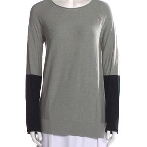 T by Alexander Wang Color Block Gray Wool/Silk Blend Sweater Sz M